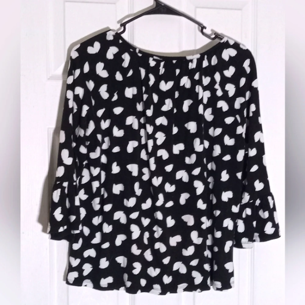 Heart Novelty Print MICHAEL Michael Kors knit top 3/4 Sleeve